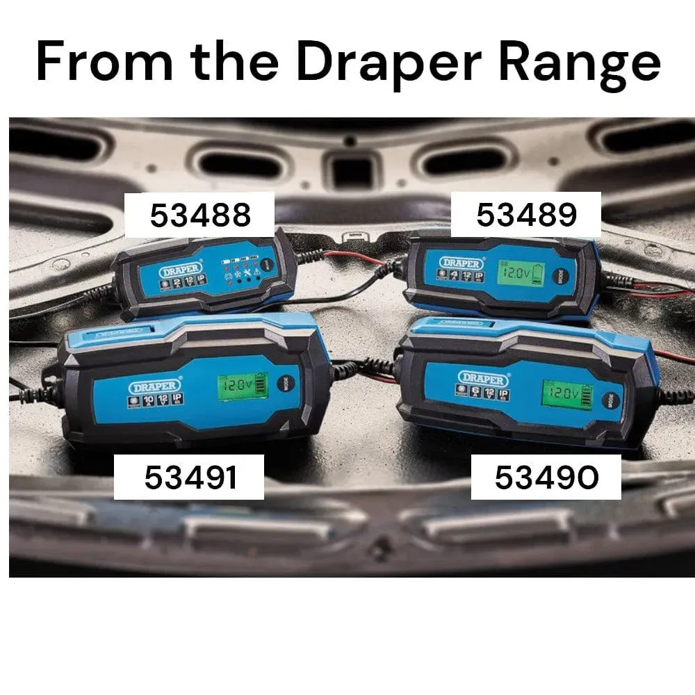 Draper 53489 12V Smart Charger And Battery Maintainer 4A