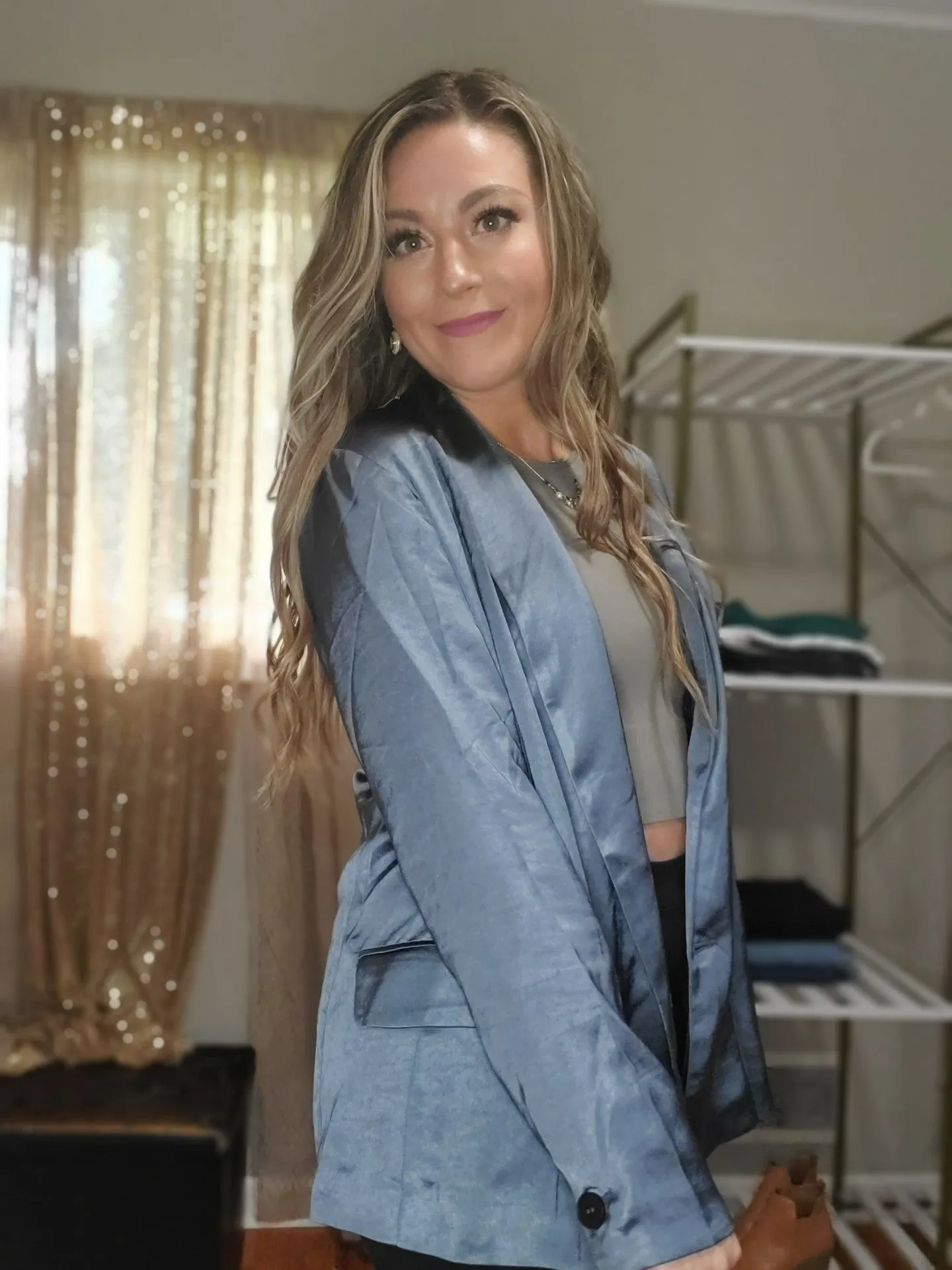 Dream Big Relaxed Fit Satin Blazer