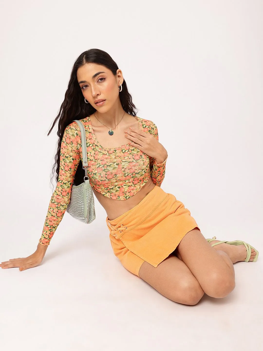 DressBerry K-Street Fever Floral Printed Crop Corset Top