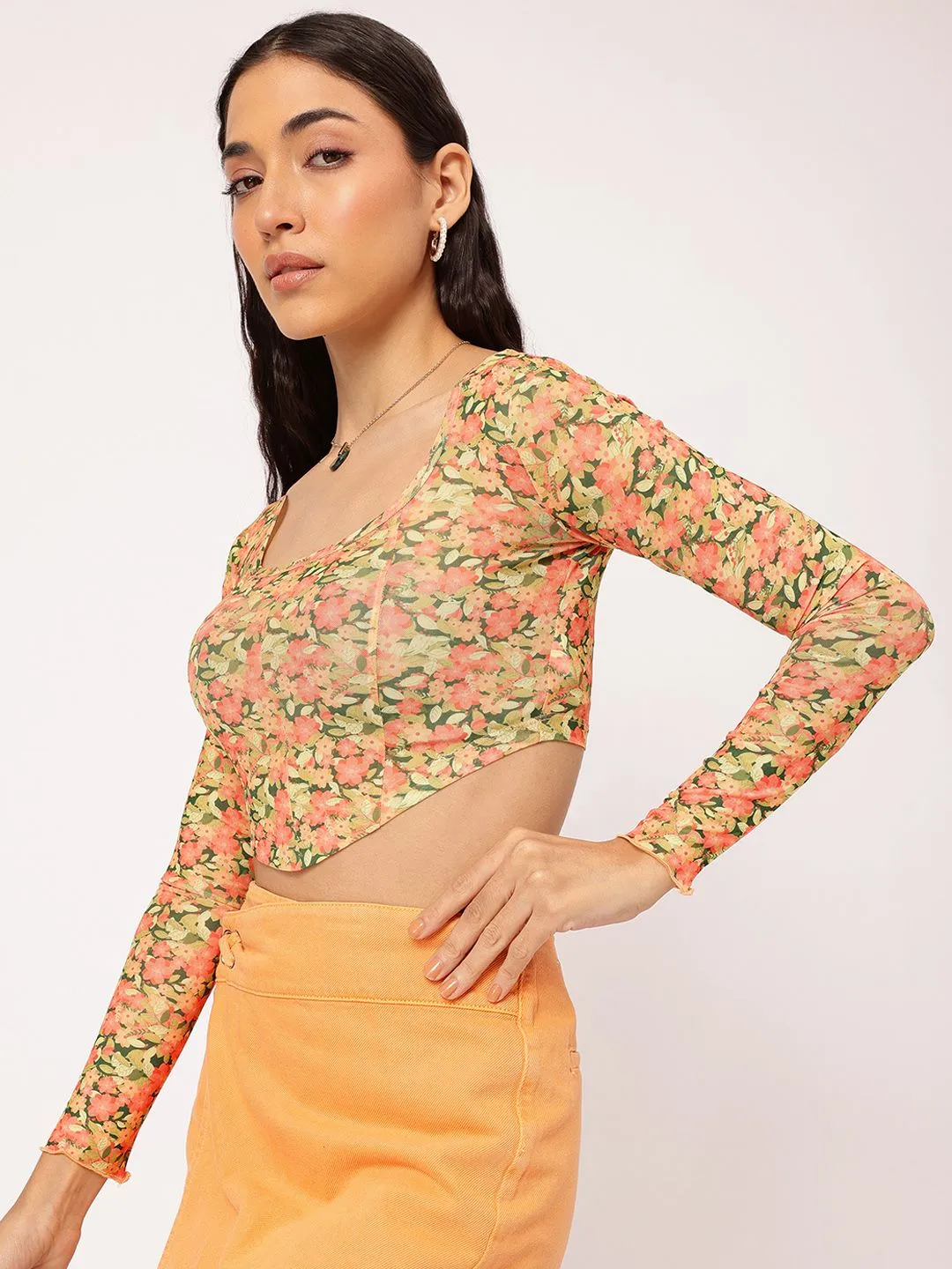 DressBerry K-Street Fever Floral Printed Crop Corset Top