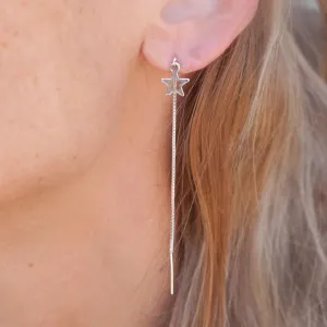Earring Threader Star Sterling Silver