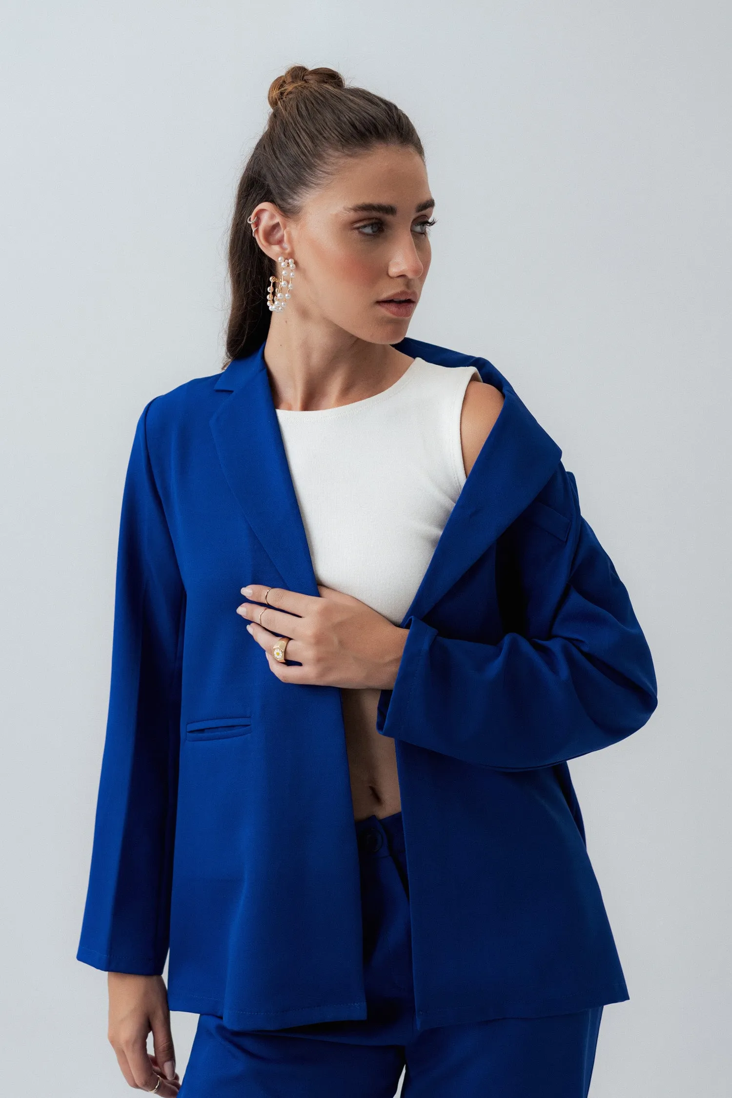 ELECTRIC BLUE RELAXED FIT TAILORED BLAZER