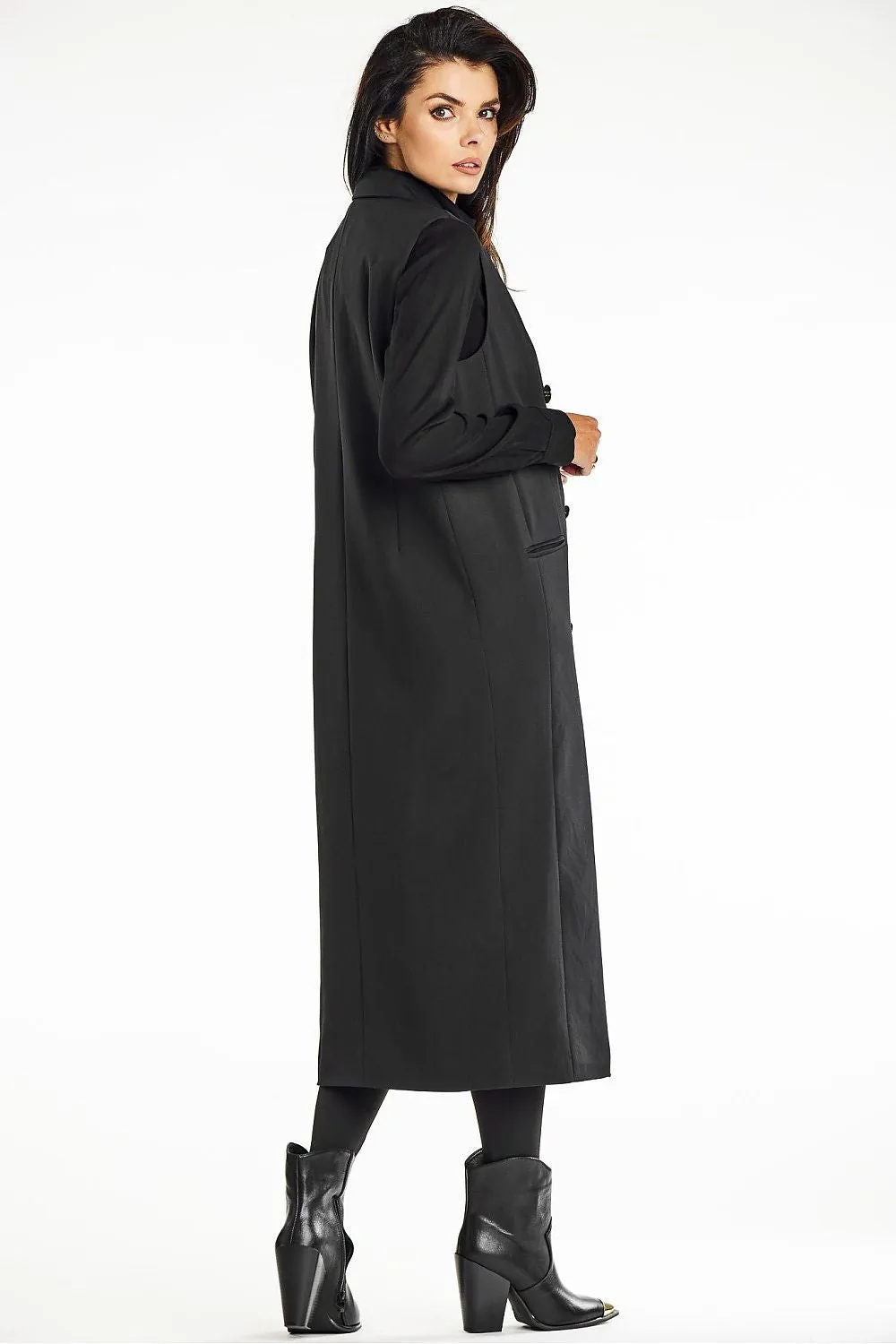 Elegant Double-Breasted Maxi Vest