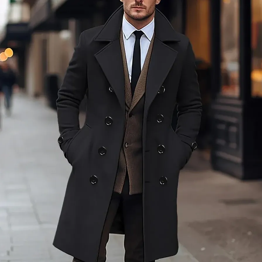 Elegant men's wool coat for cool days