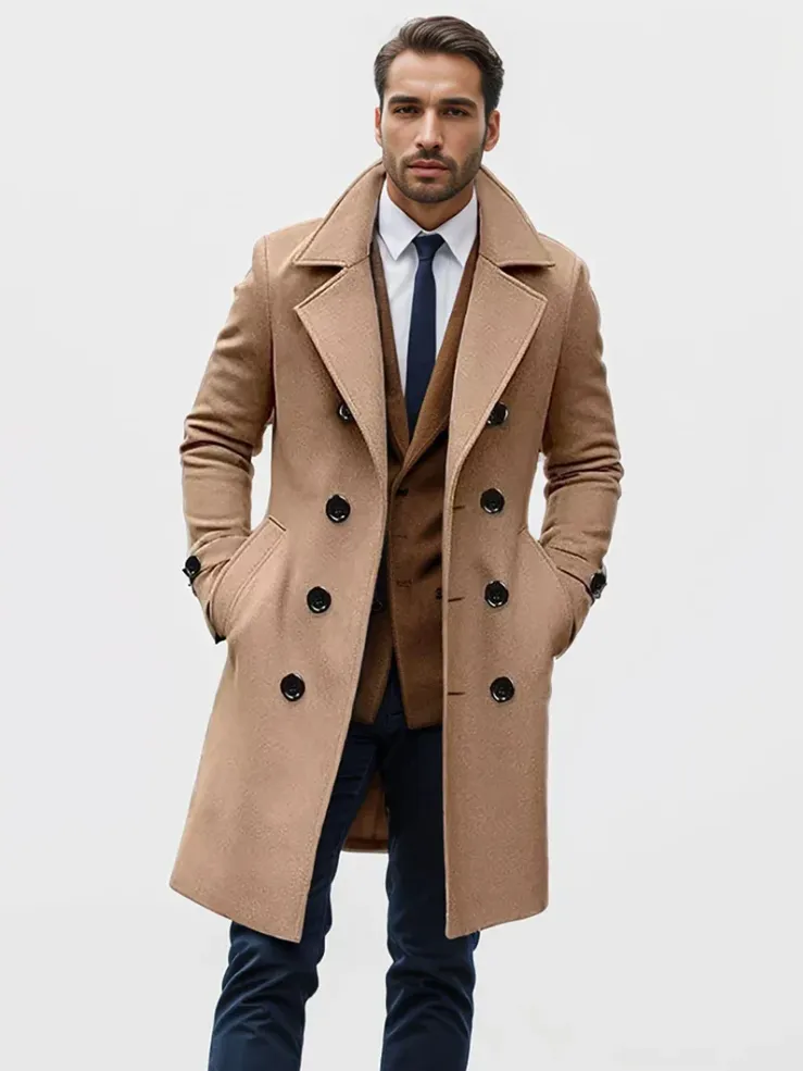 Elegant men's wool coat for cool days