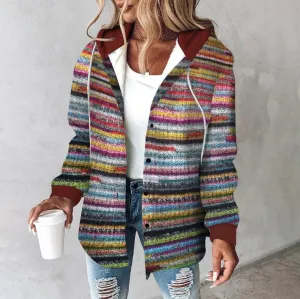 Elegant print hoodie outerwear - Stylish design for modern women