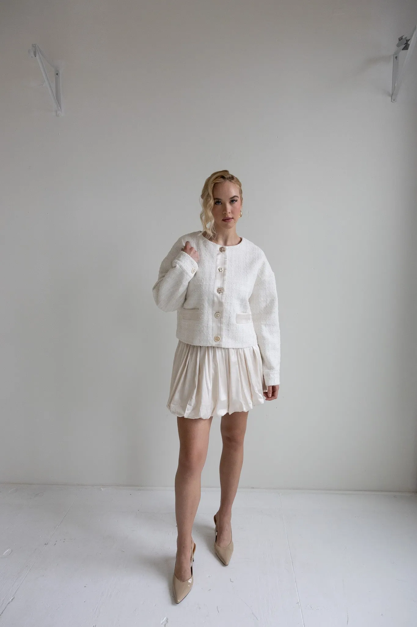 Elegant Textured Button-Up Sweater-Final Sale