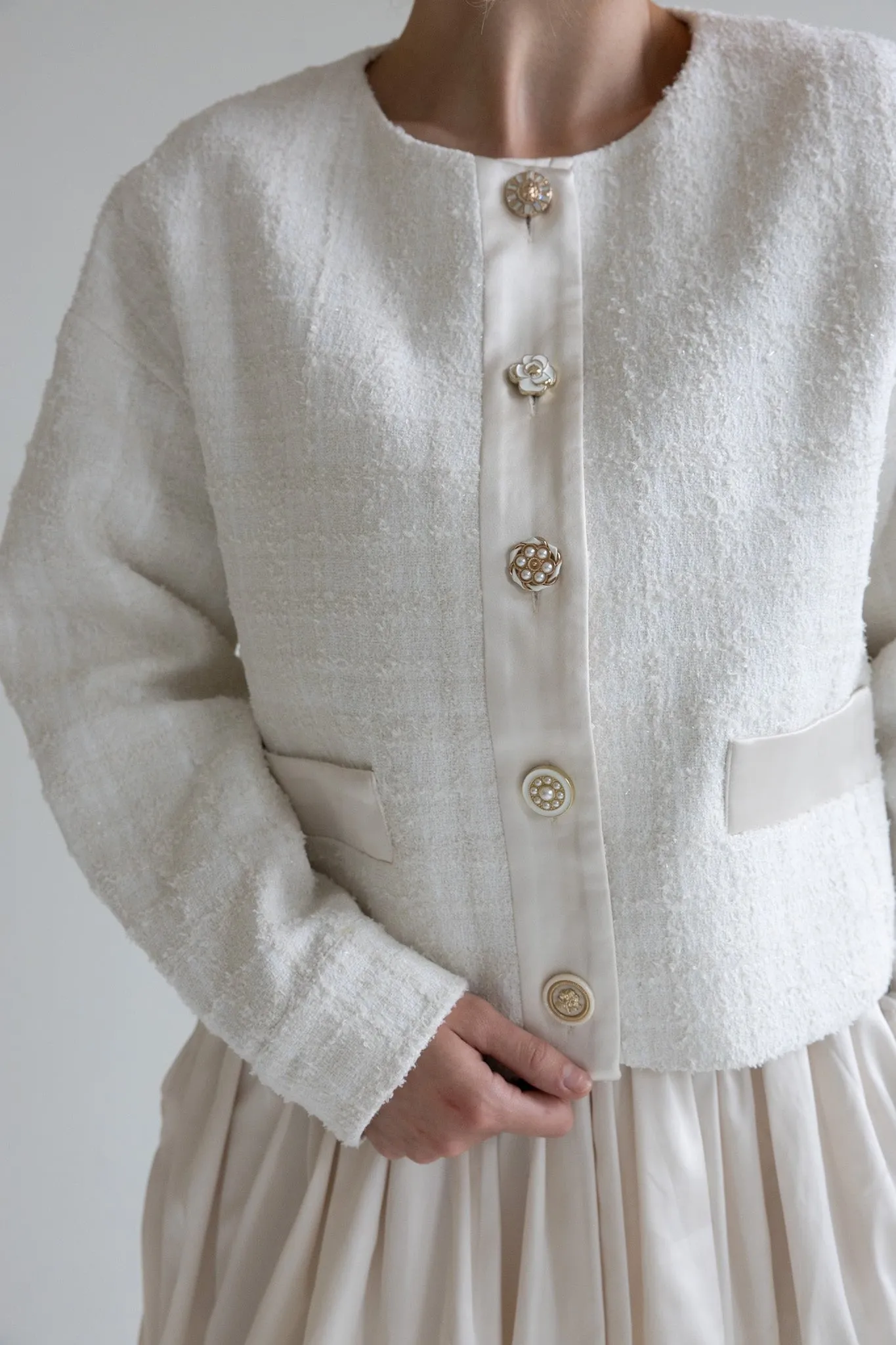 Elegant Textured Button-Up Sweater-Final Sale
