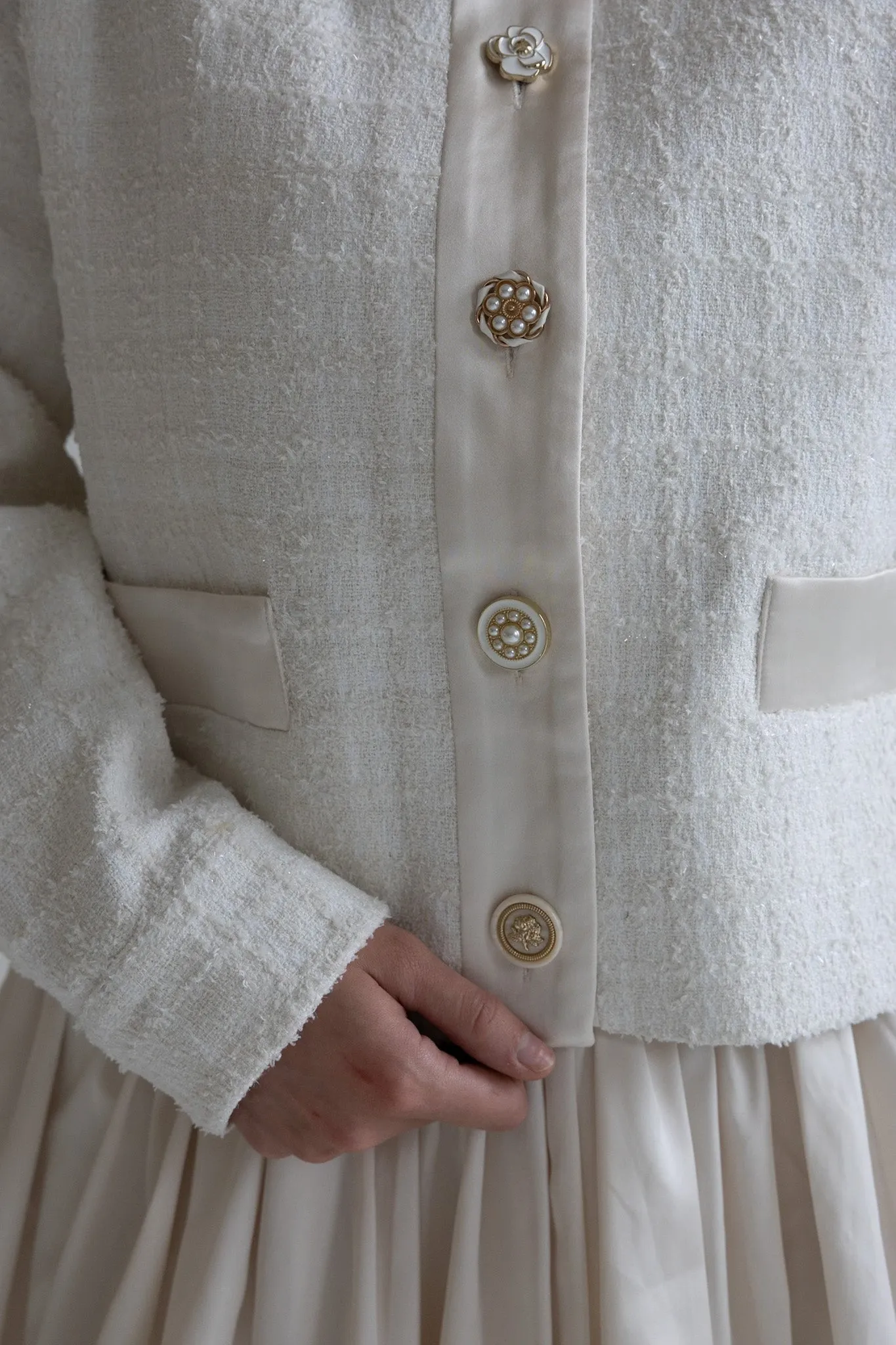 Elegant Textured Button-Up Sweater-Final Sale
