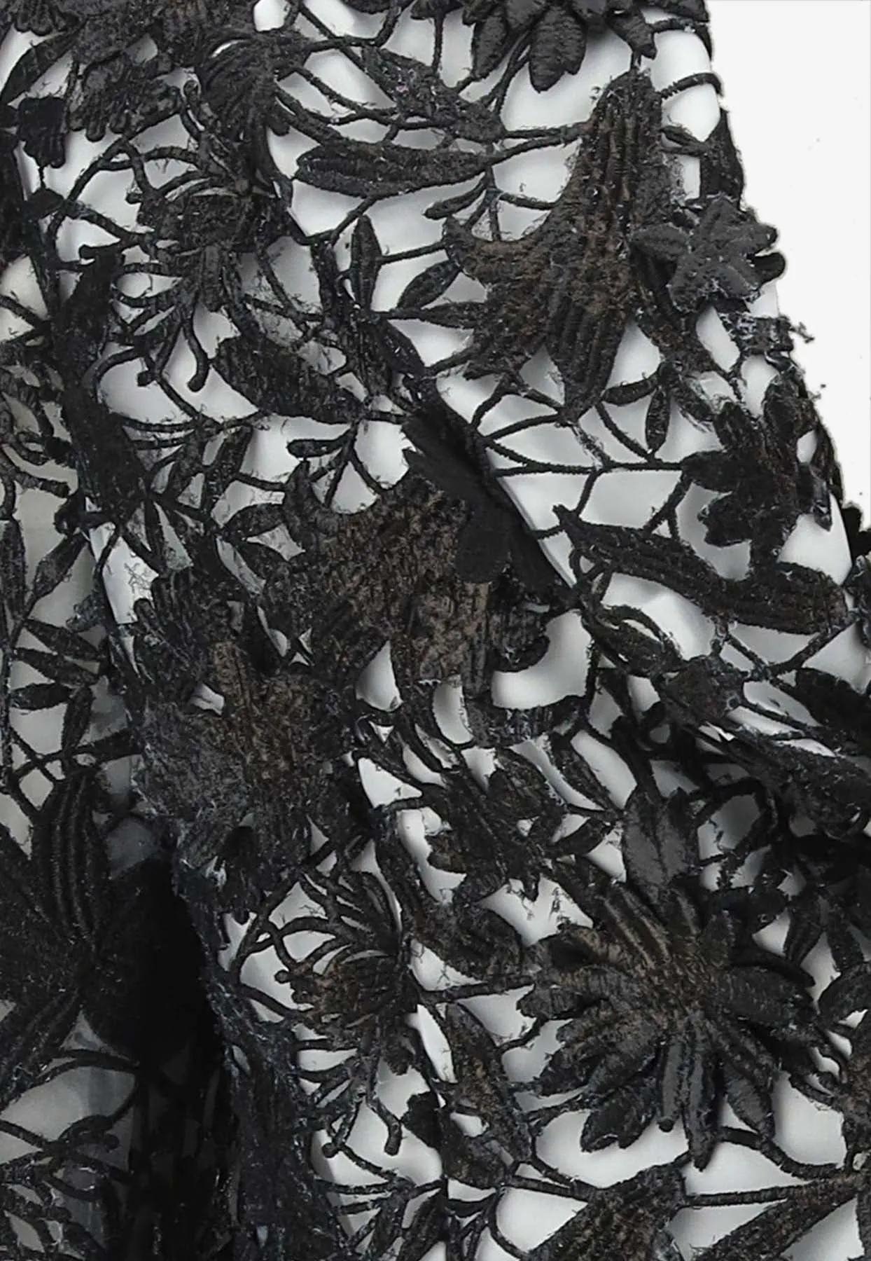 Floral Lace Single-Breasted Blazer