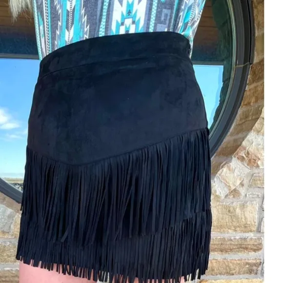 Fort Worth Fringe Skort - Black