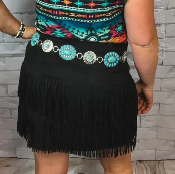 Fort Worth Fringe Skort - Brown