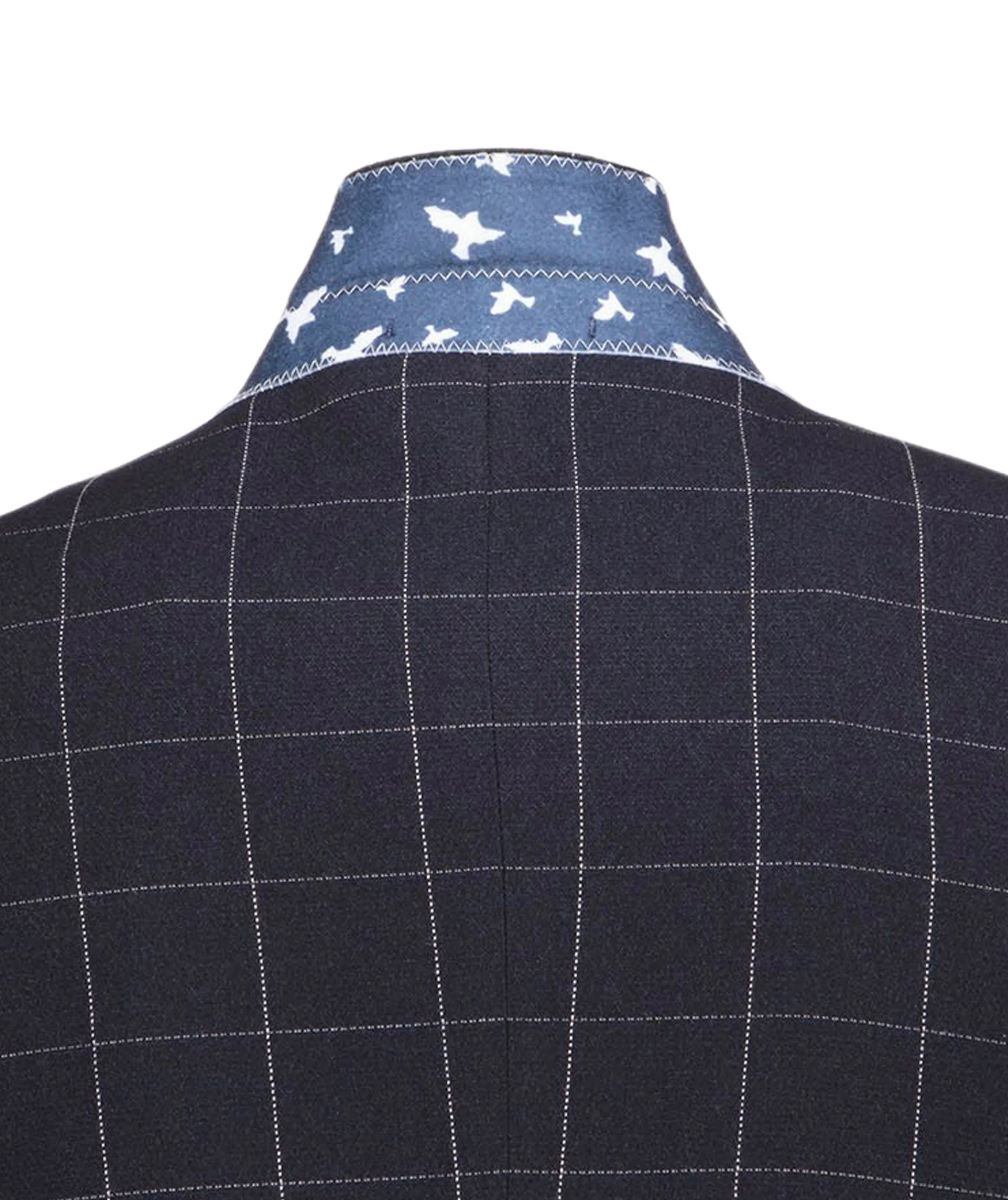 Fratelli Uniti Fjk1025 Checked Blazer Midnight Navy