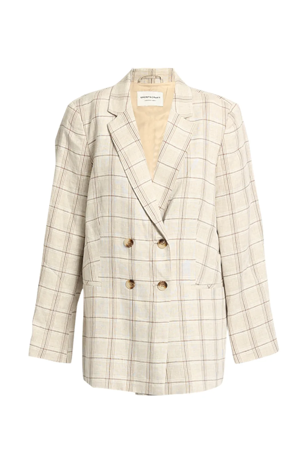 Frida Check Linen Blazer