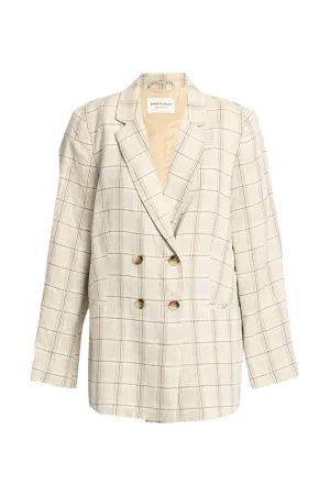 Frida Check Linen Blazer