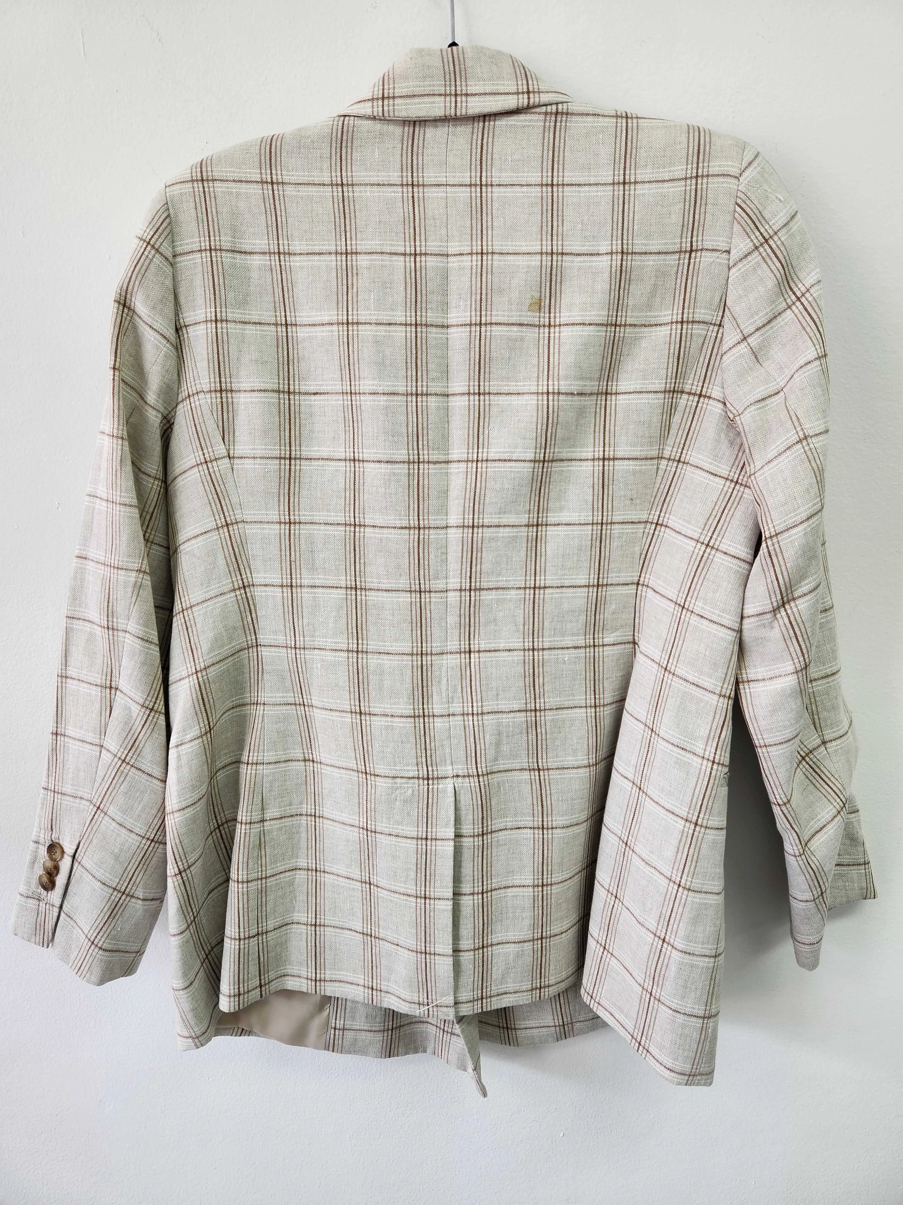 Frida Check Linen Blazer
