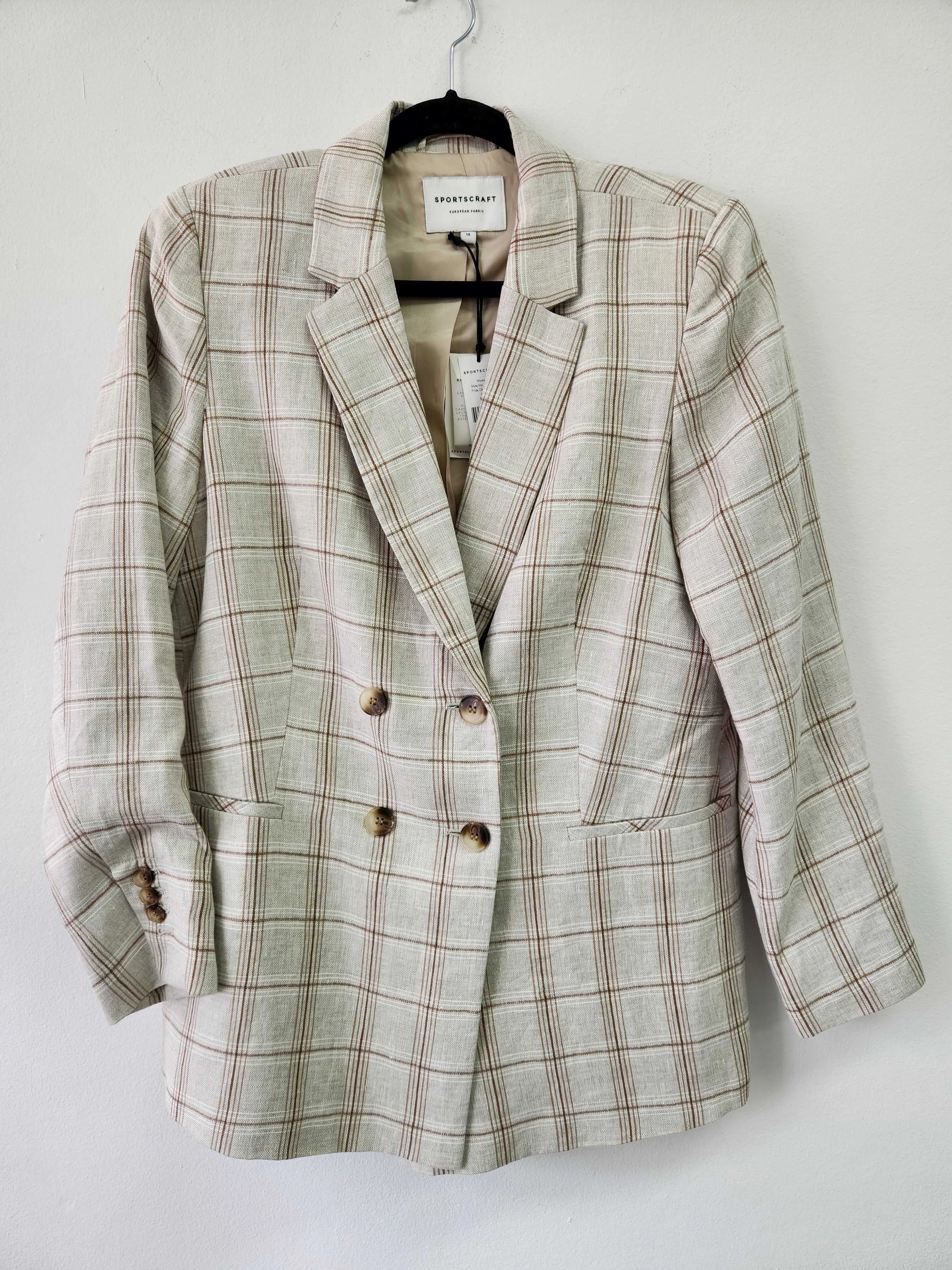 Frida Check Linen Blazer