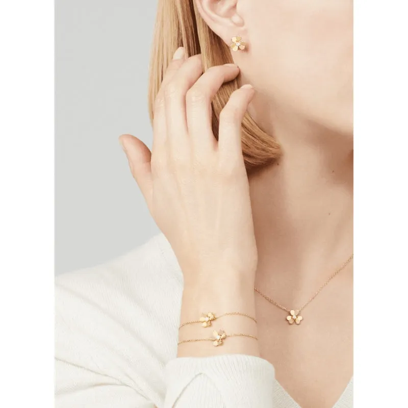 Frivole Clover Yellow Gold-Plated Mirror-Polished Chain Bracelet