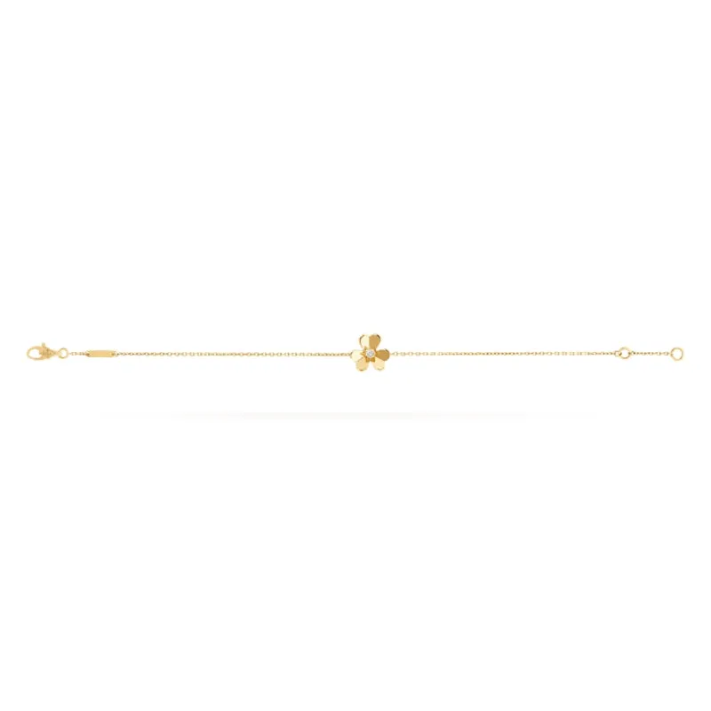 Frivole Clover Yellow Gold-Plated Mirror-Polished Chain Bracelet