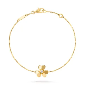 Frivole Clover Yellow Gold-Plated Mirror-Polished Chain Bracelet