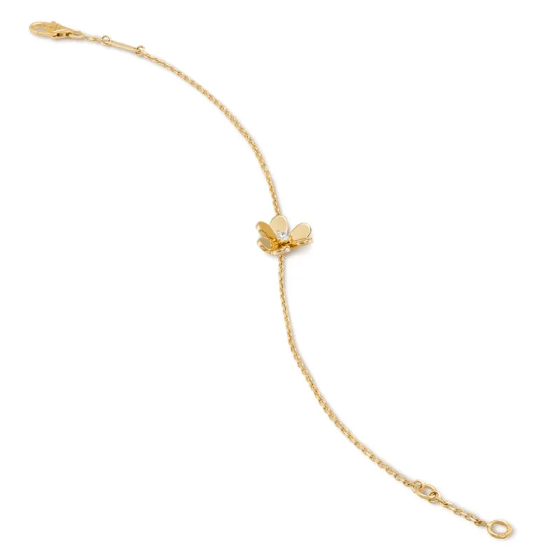 Frivole Clover Yellow Gold-Plated Mirror-Polished Chain Bracelet