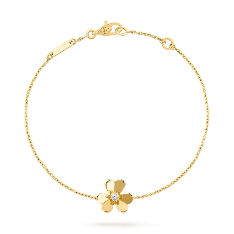 Frivole Clover Yellow Gold-Plated Mirror-Polished Chain Bracelet