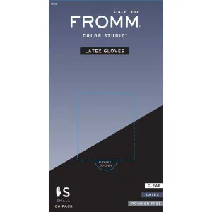 FROMM COLOR STUDIO LATEX POWDER FREE SMALL GLOVES 100 PACK -#D8010 (11)