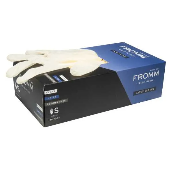 FROMM COLOR STUDIO LATEX POWDER FREE SMALL GLOVES 100 PACK -#D8010 (11)