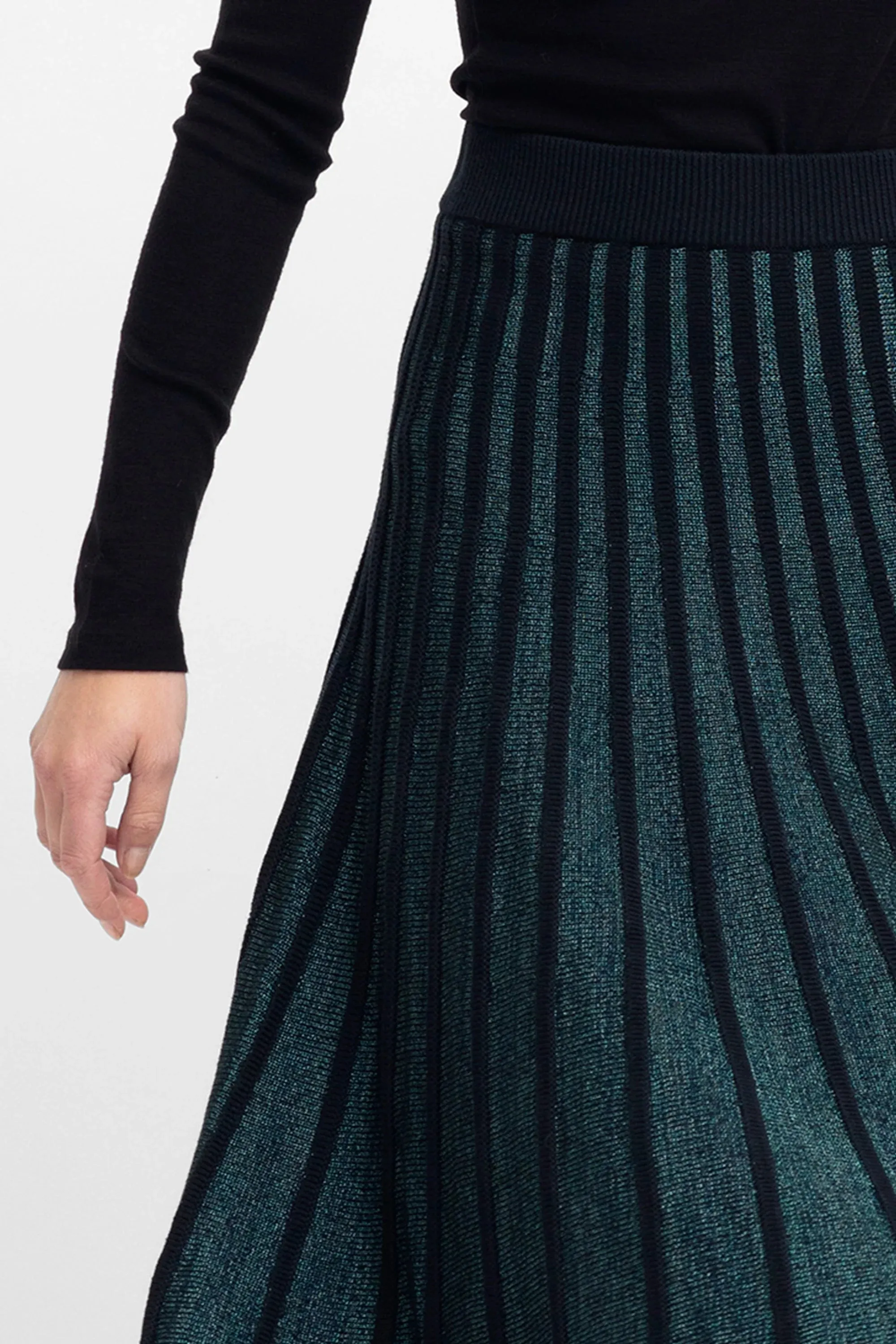 Glittra Metallic Skirt - Teal Metallic