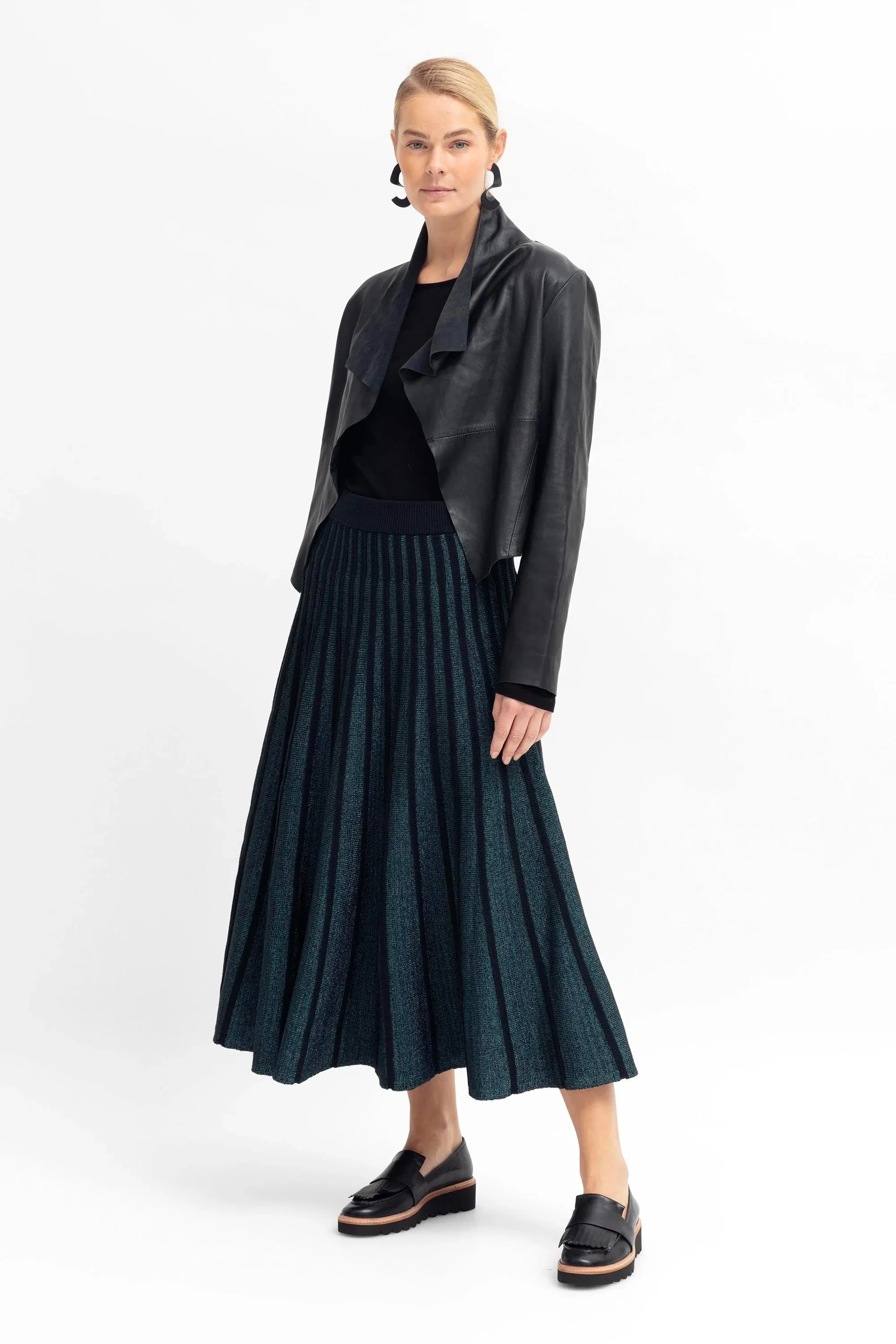 Glittra Metallic Skirt - Teal Metallic