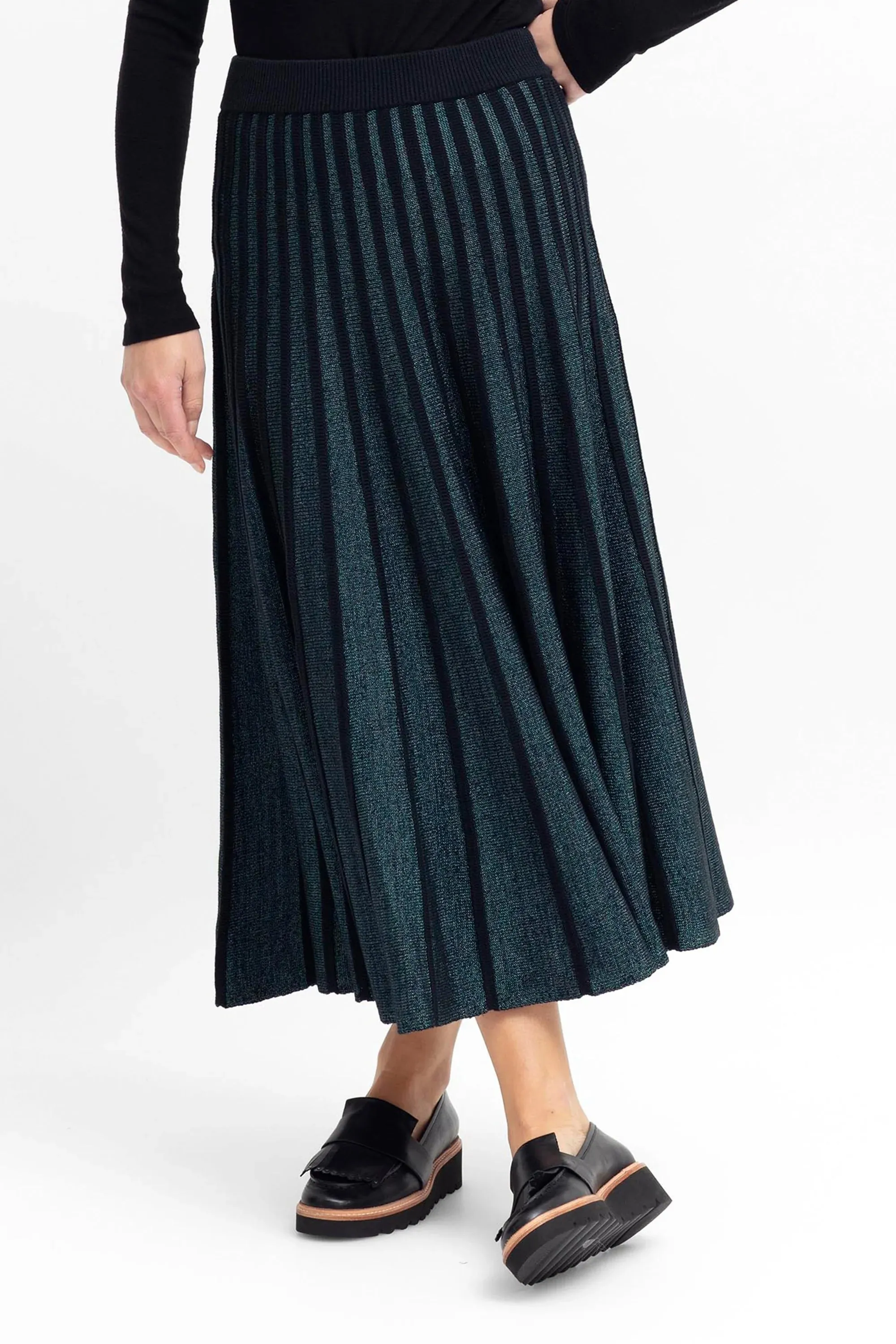 Glittra Metallic Skirt - Teal Metallic