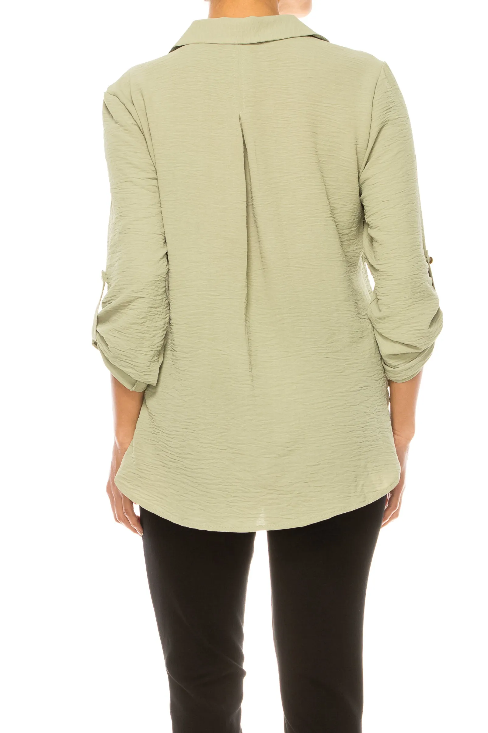 Grand & Greene Adjustable Sleeve Button Down Shirt