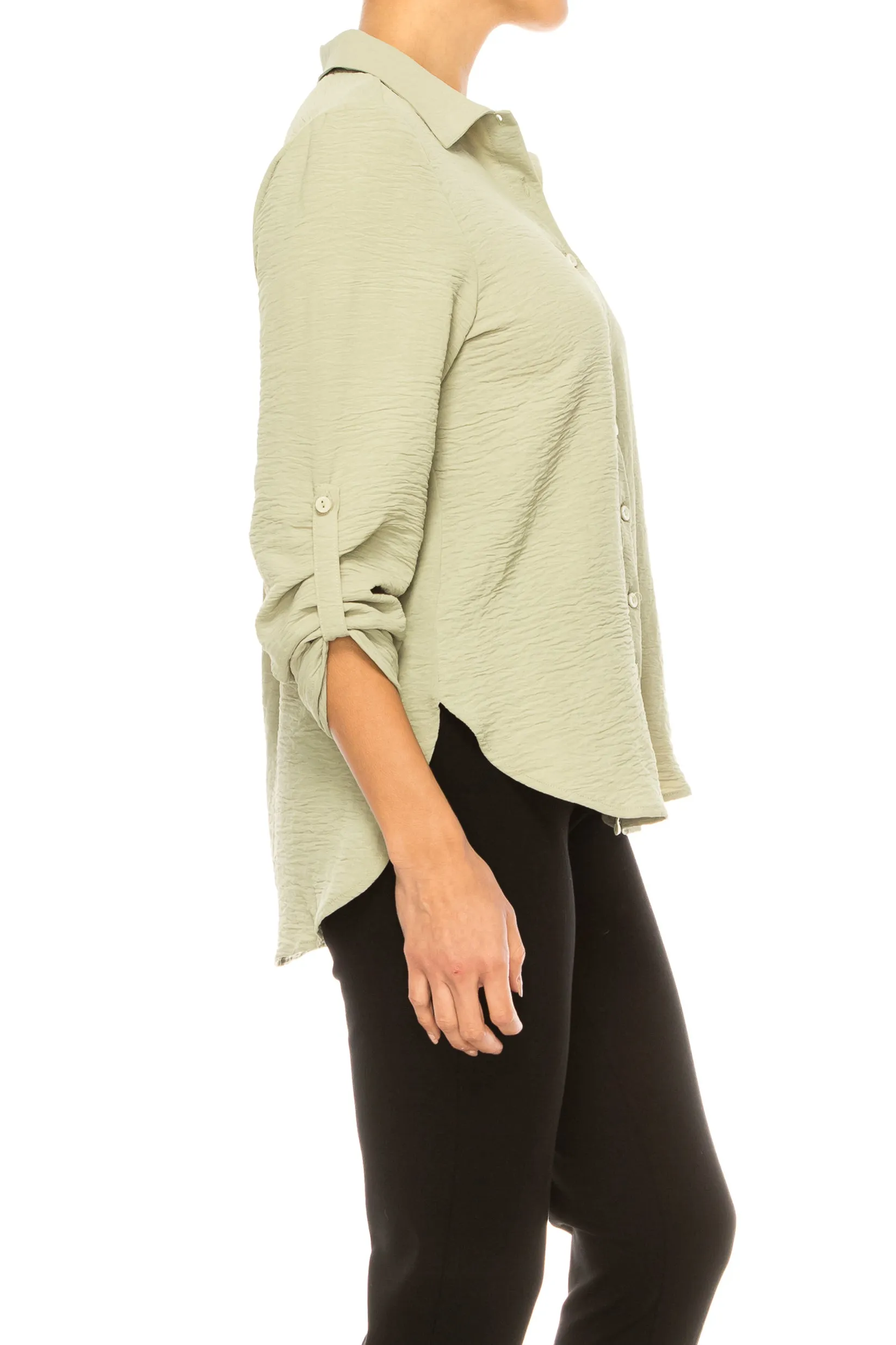 Grand & Greene Adjustable Sleeve Button Down Shirt