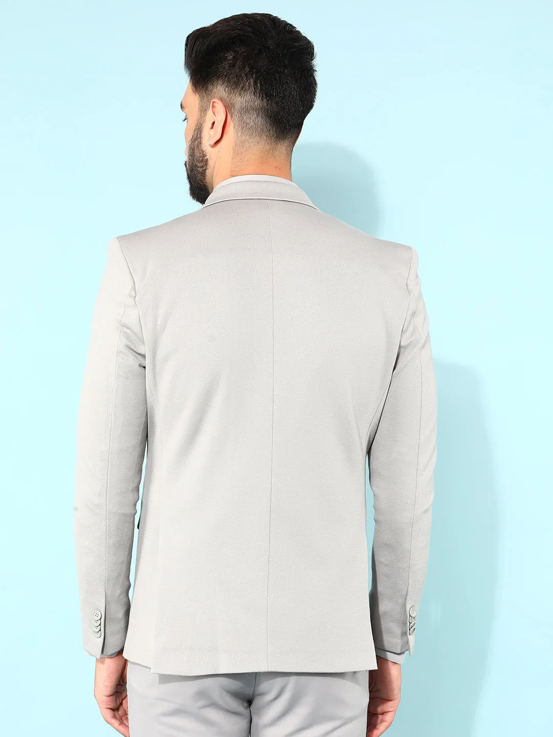 Grey Single Breasted Blazer