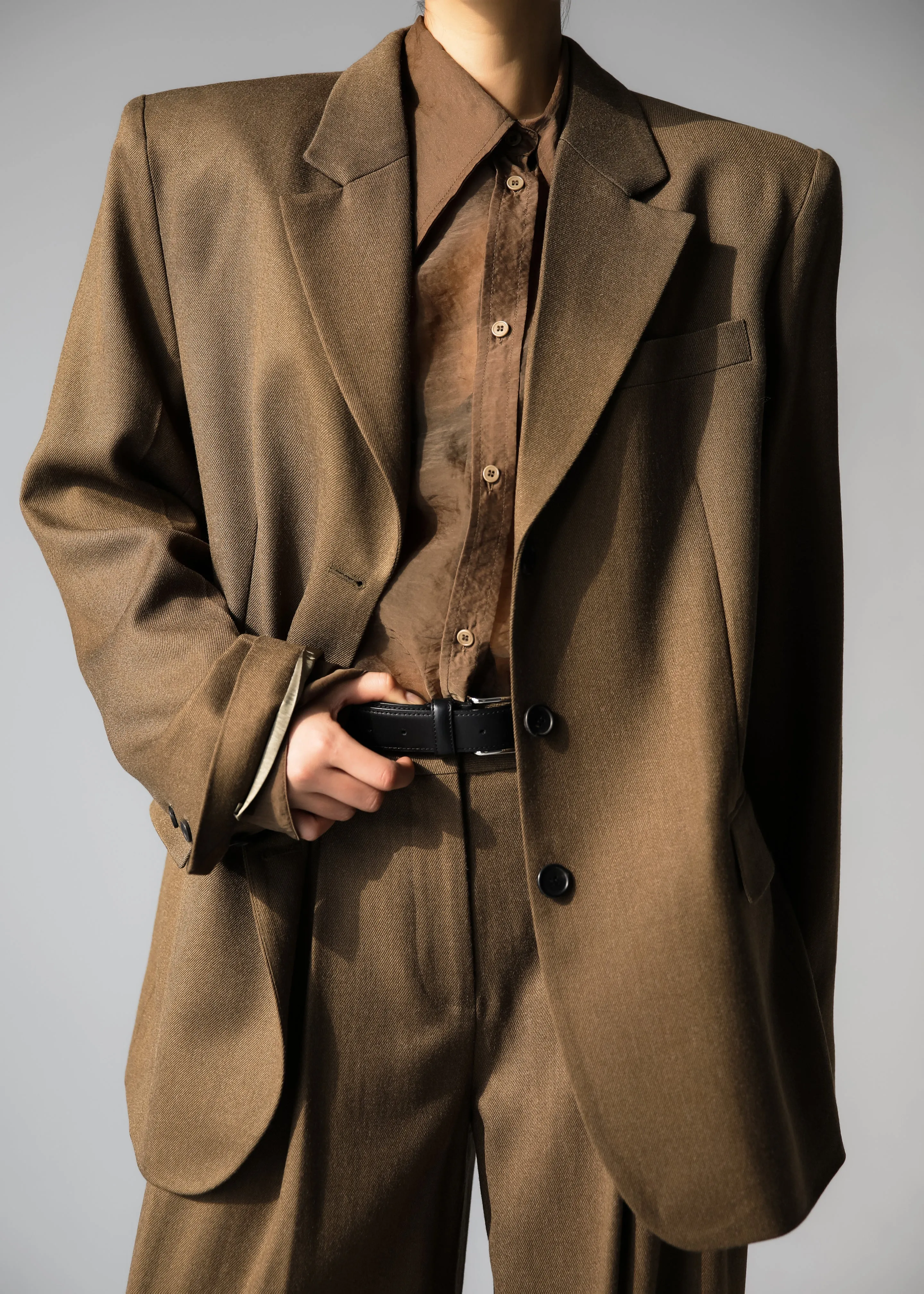 Halser Oversized Blazer - Brown