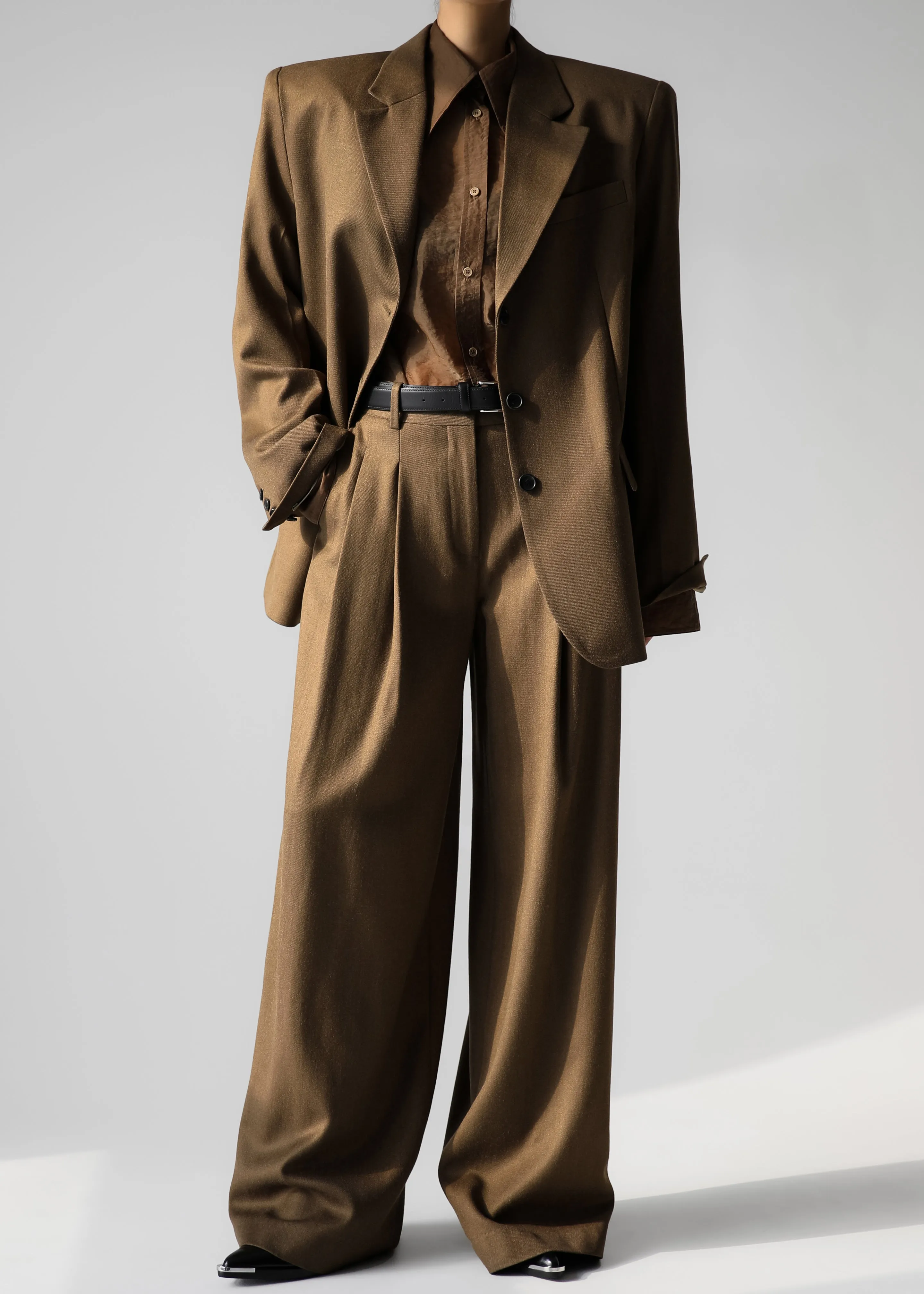 Halser Oversized Blazer - Brown