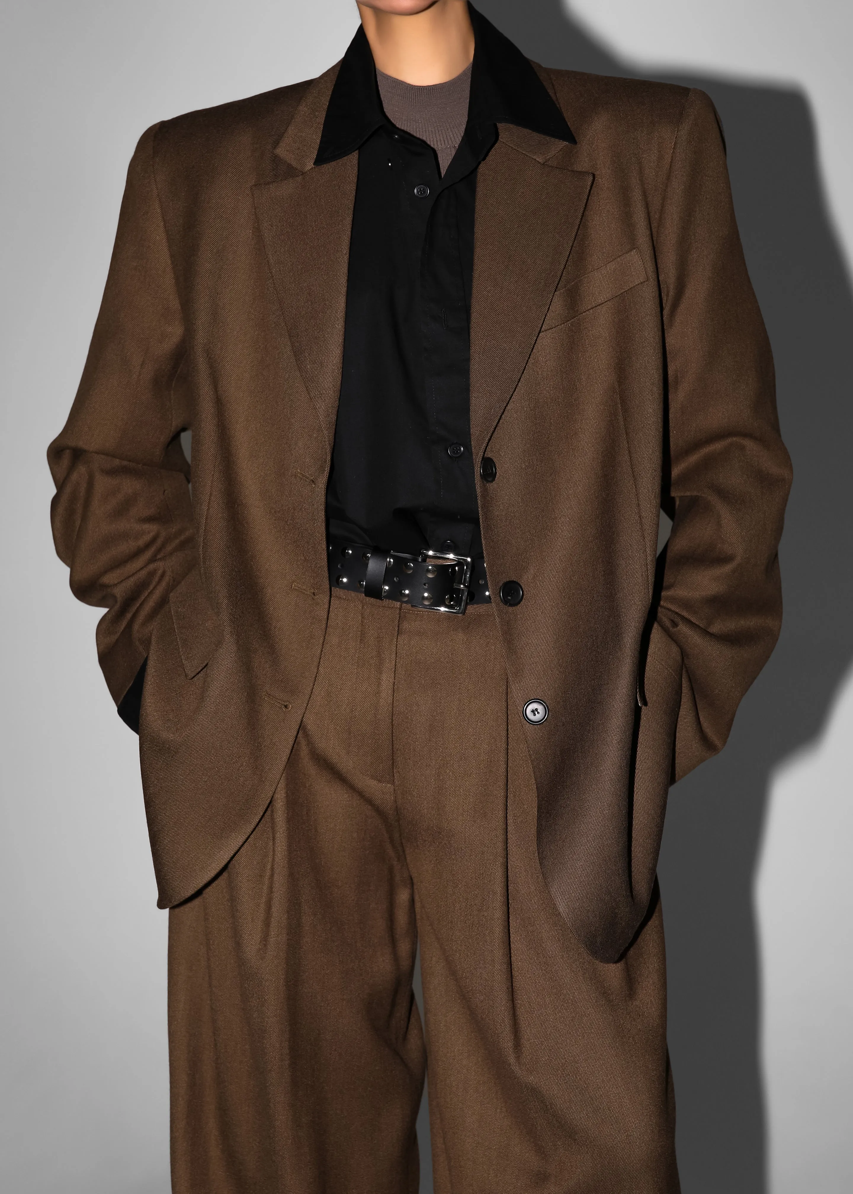 Halser Oversized Blazer - Brown