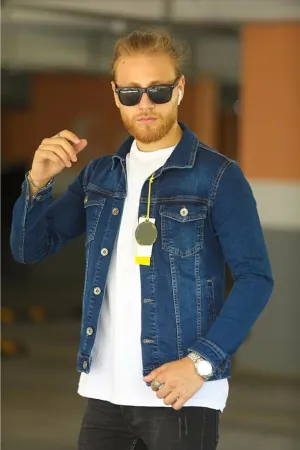 HB Mens Denim Jacket Stretchable Fine Lycra