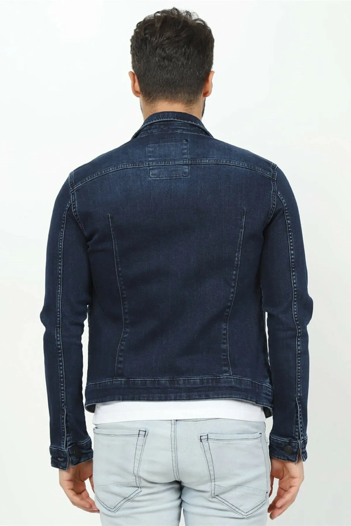 HB Mens Denim Jacket Stretchable Fine Lycra