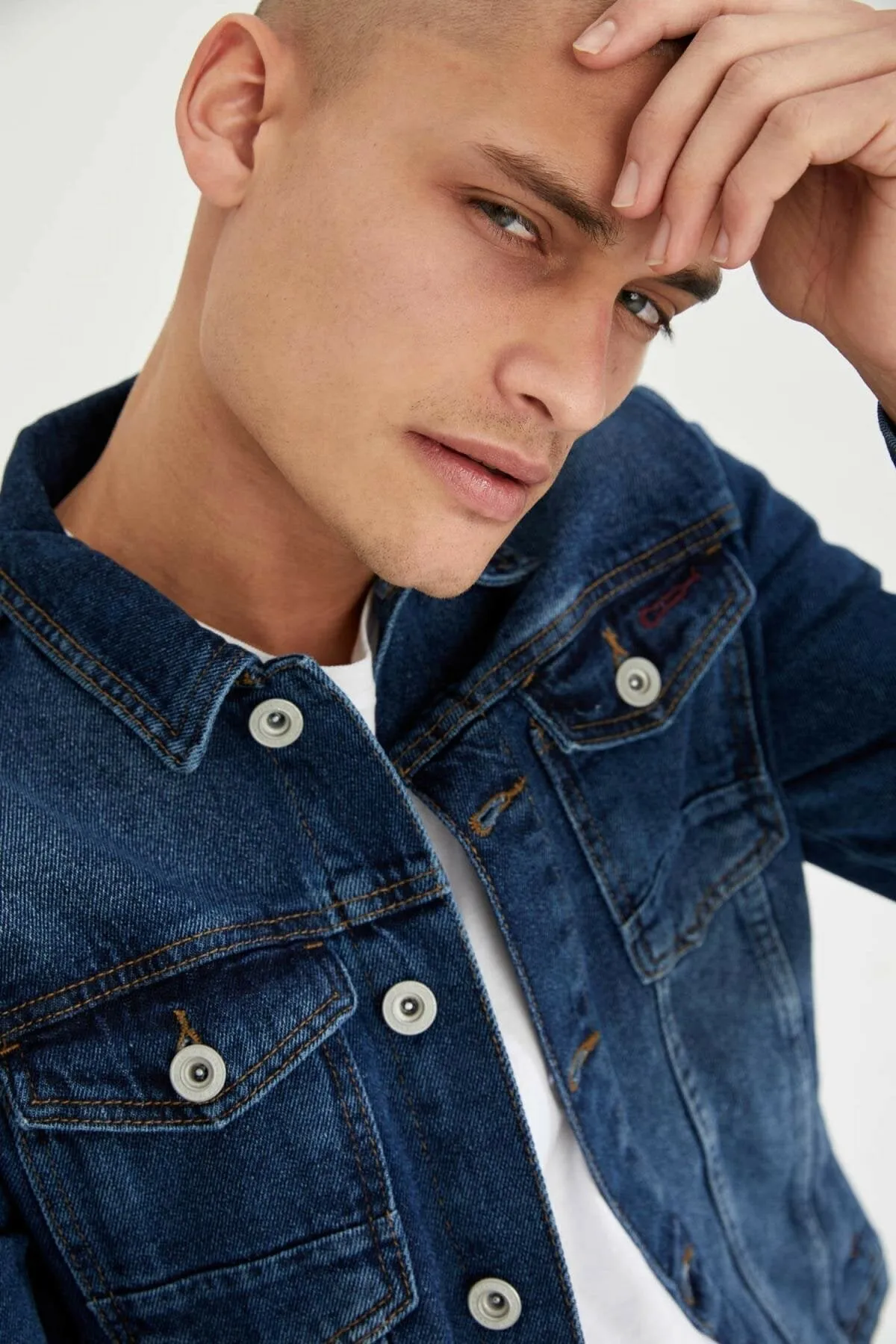 HB Mens Denim Jacket Stretchable Fine Lycra