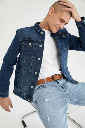 HB Mens Denim Jacket Stretchable Fine Lycra