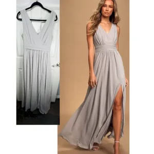 Heavenly Hues Light Gray Maxi Dress Size Medium by Lulu's NWOT