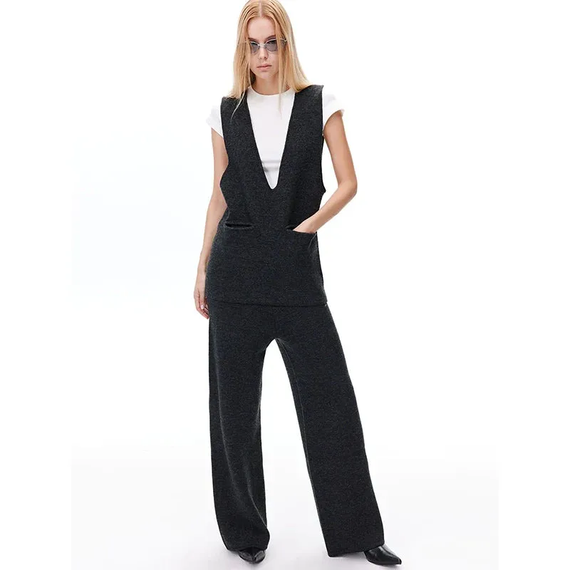 High-Intelligence Minimalist Knit Suit