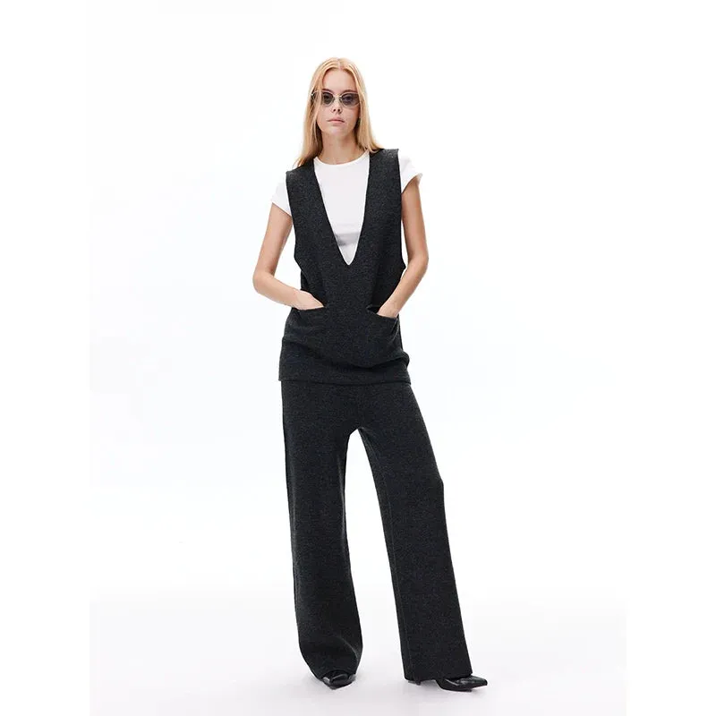 High-Intelligence Minimalist Knit Suit
