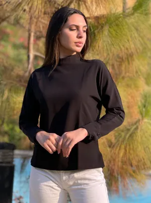 High-Neck Short Blouse