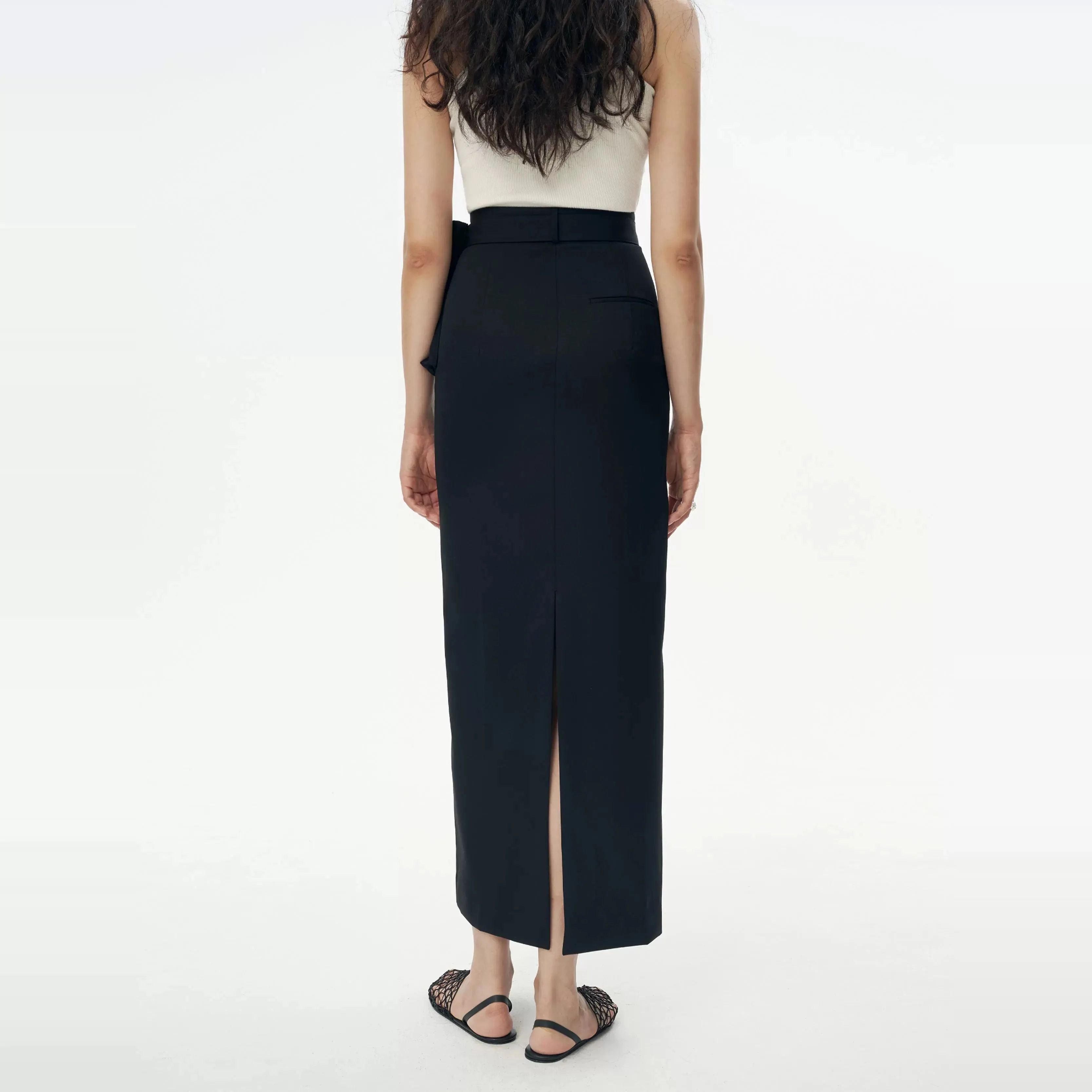 High-Waist Buckle Skirt
