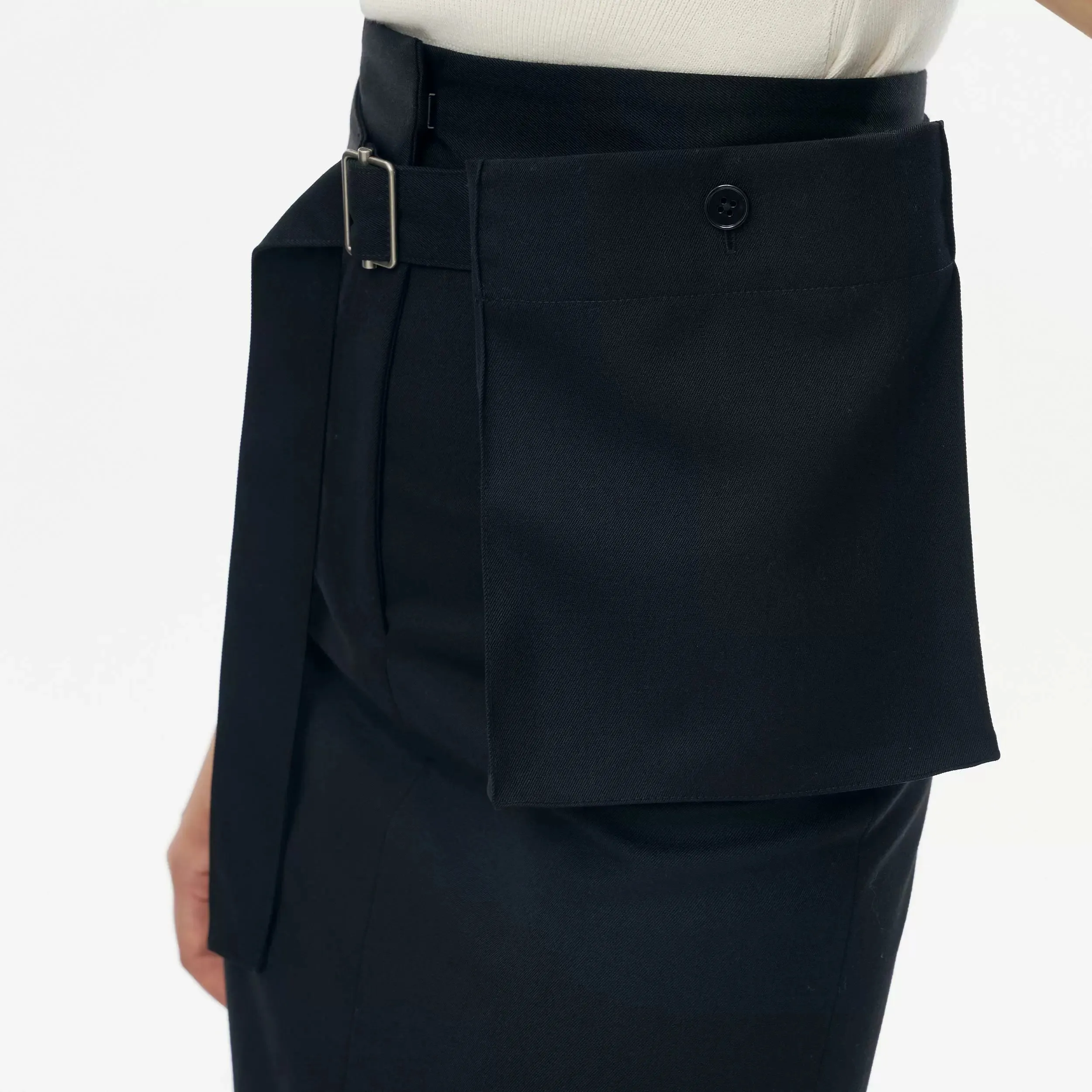 High-Waist Buckle Skirt