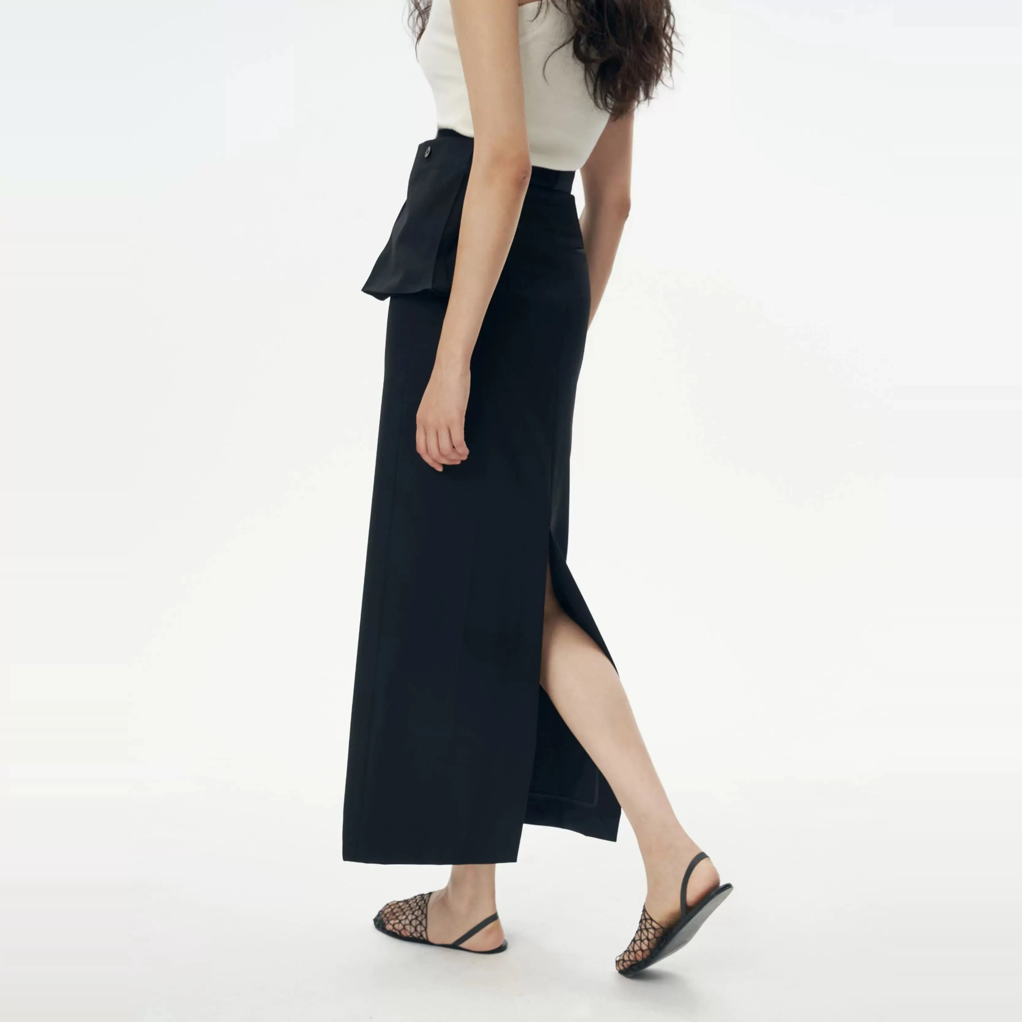 High-Waist Buckle Skirt