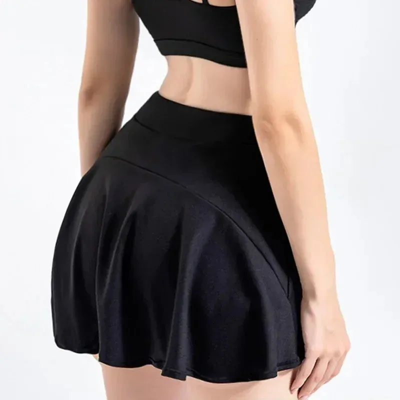 High Waist Tennis Skirts for Women - Solid Fast Dry Moisture Wicking Athletic Skorts with Pockets