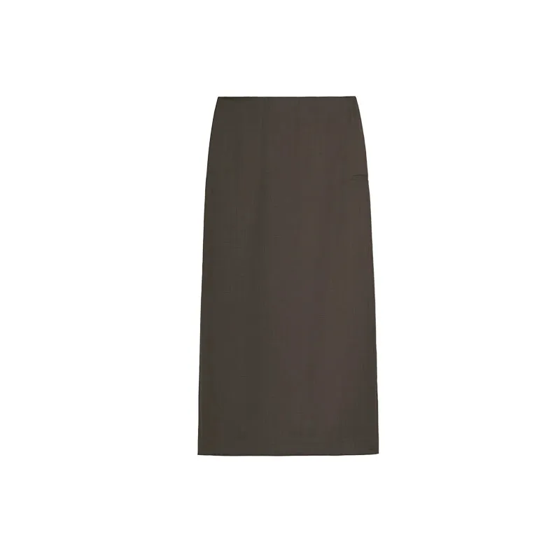 High-Waisted Straight Skirt